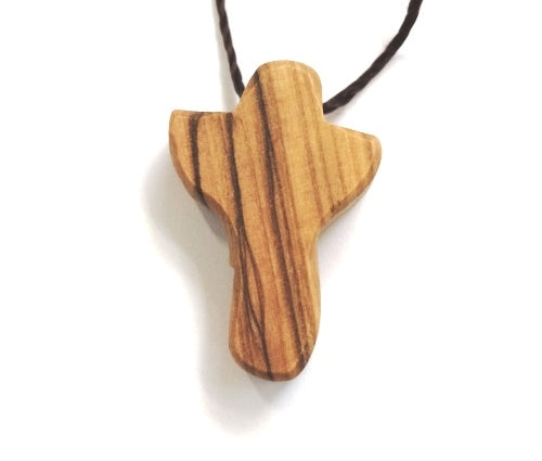 Olivewood Holding Cross Necklace 3cm - Re-vived