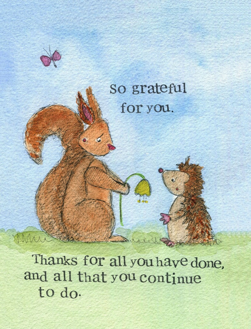 Thank You Card So Grateful For You Single Card - Re-vived