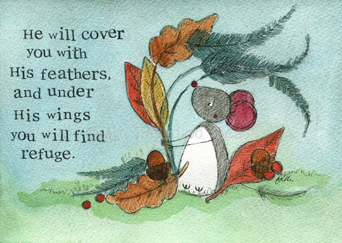 Encouragement Print He Will Cover You Single Print - Re-vived