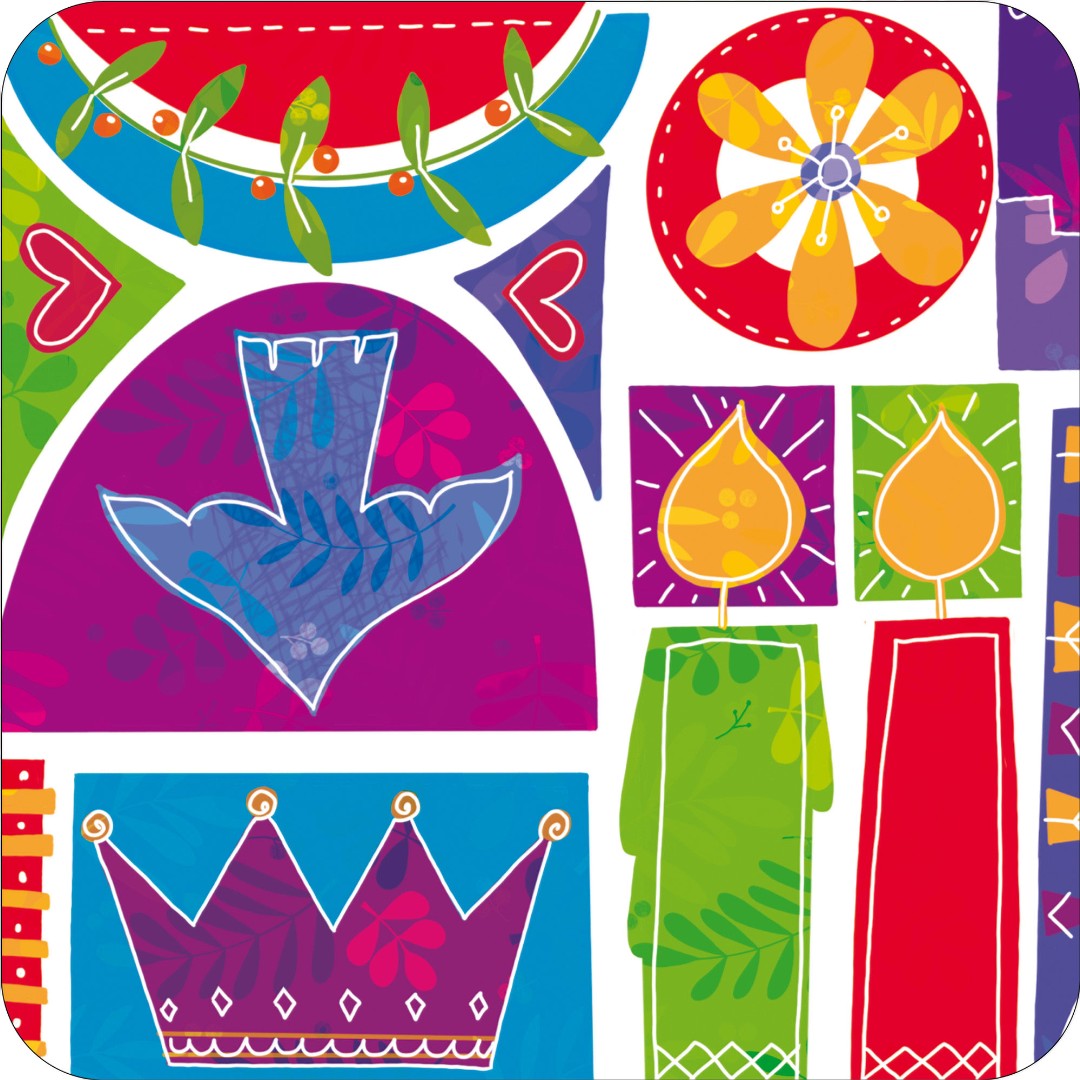 Dove & Candles Christmas Coaster - Re-vived