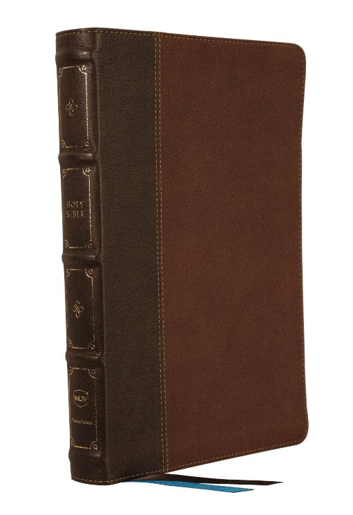 NKJV Large Print Thinline Reference Bible, Brown - Re-vived