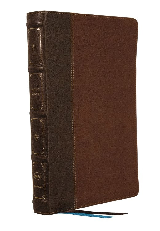 NKJV Large Print Thinline Reference Bible, Brown, Indexed