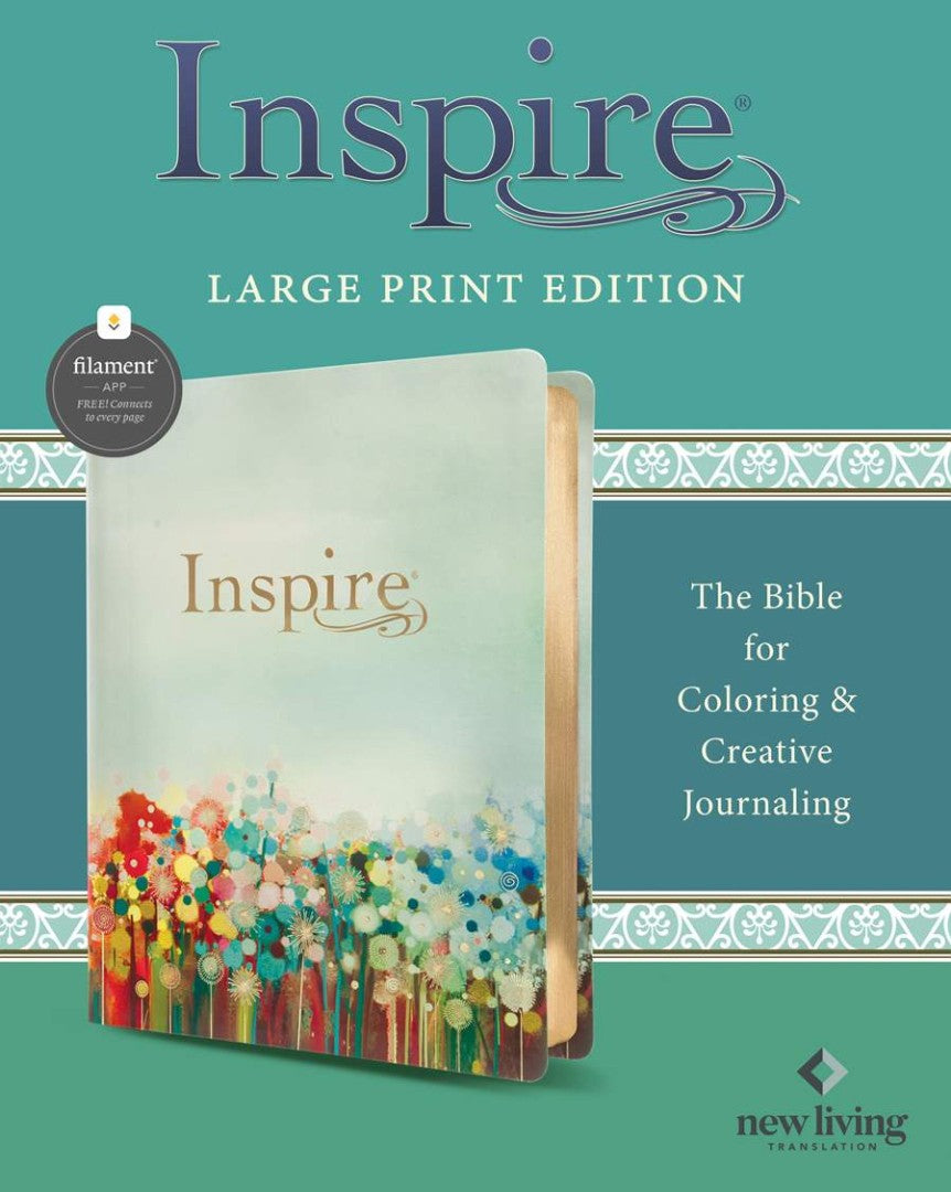 NLT Inspire Bible Large Print, Filament Edition, Floral - Re-vived