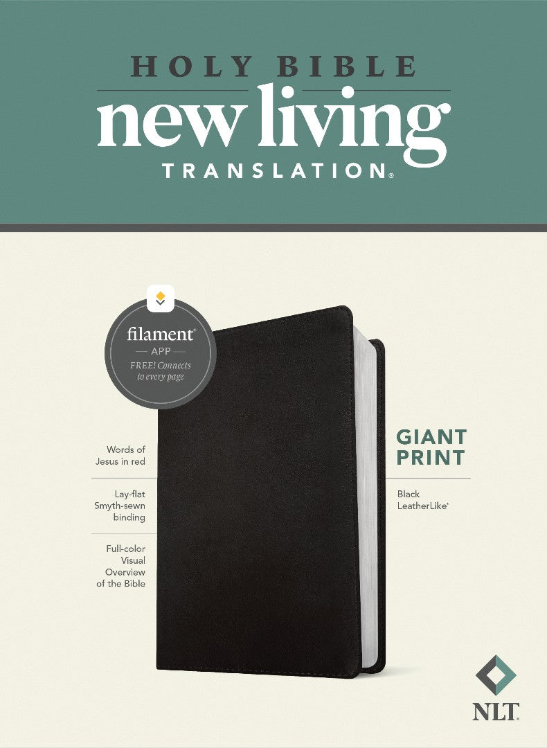 NLT Giant Print Bible, Filament Edition, Black - Re-vived