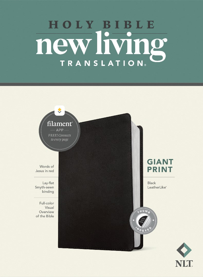 NLT Giant Print Bible, Filament Edition, Black, Indexed - Re-vived