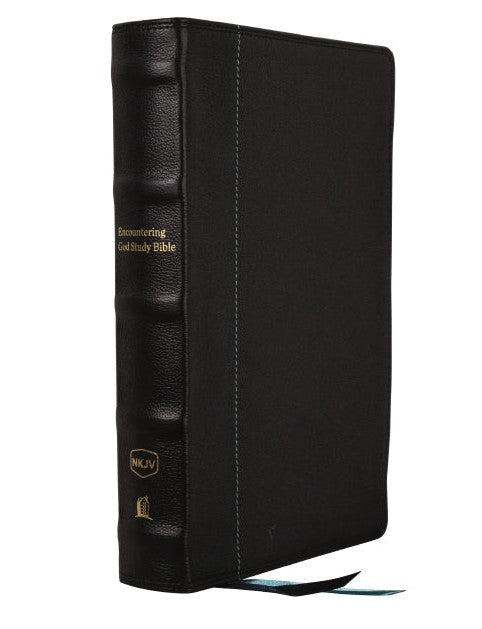 NKJV Encountering God Study Bible, Black Leather, Indexed