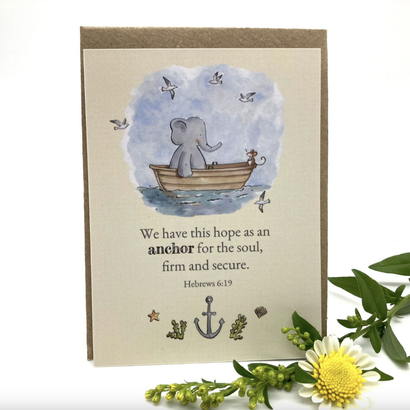 We Have This Hope as an Anchor Elephant Prayer Card