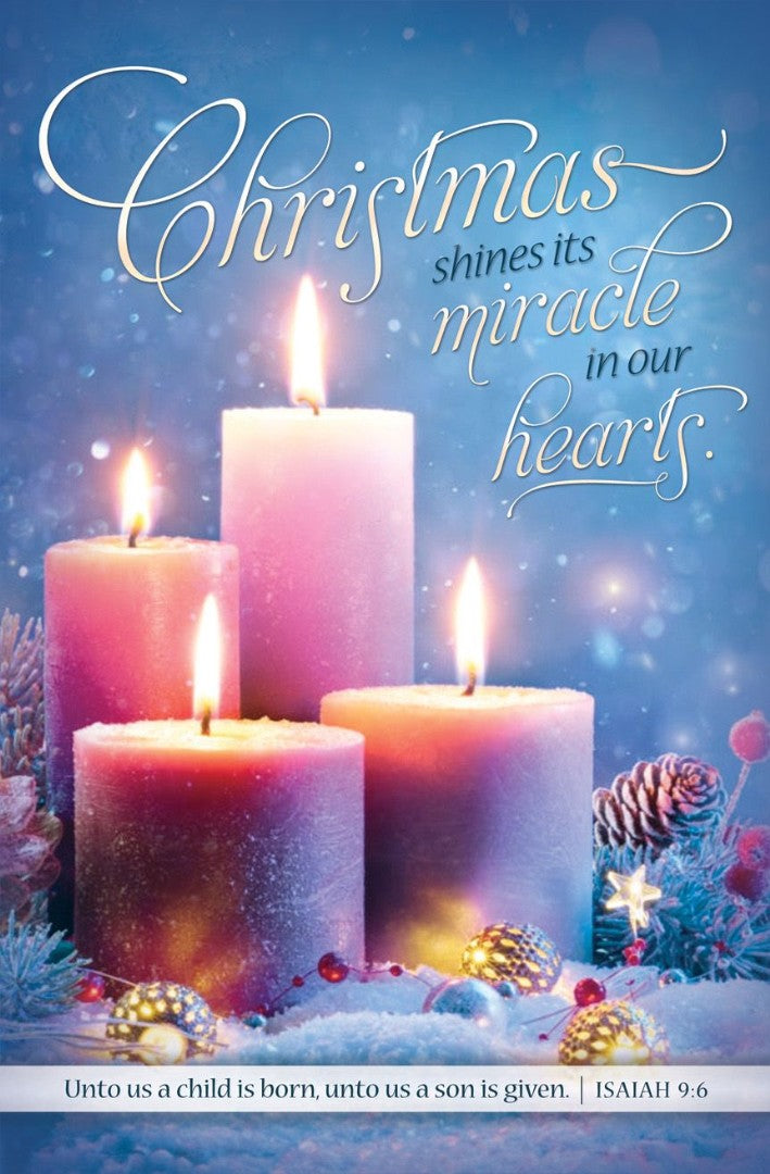 Christmas Shines It's Miracle Bulletin (Pack of 100) - Re-vived