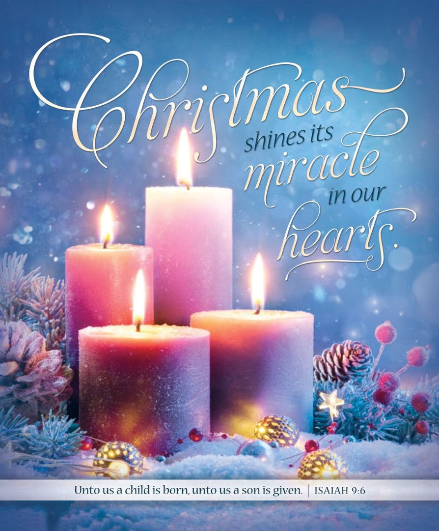 Christmas Shines It's Miracle Bulletin Large (Pack of 100) - Re-vived
