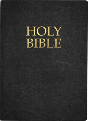 KJVER Holy Bible, Large Print Black Genuine Leather, Indexed - Re-vived