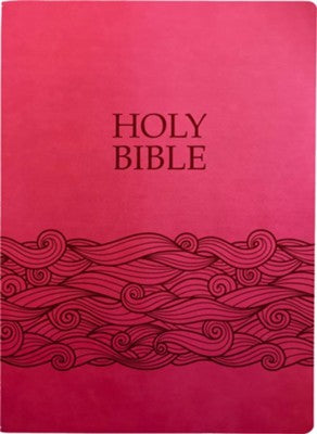 KJVER Holy Bible, Wave Design, Large Print, Berry - Re-vived