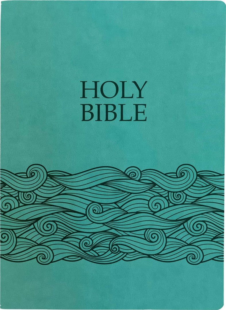KJVER Holy Bible, Wave Design, Large Print, Coastal Blue - Re-vived