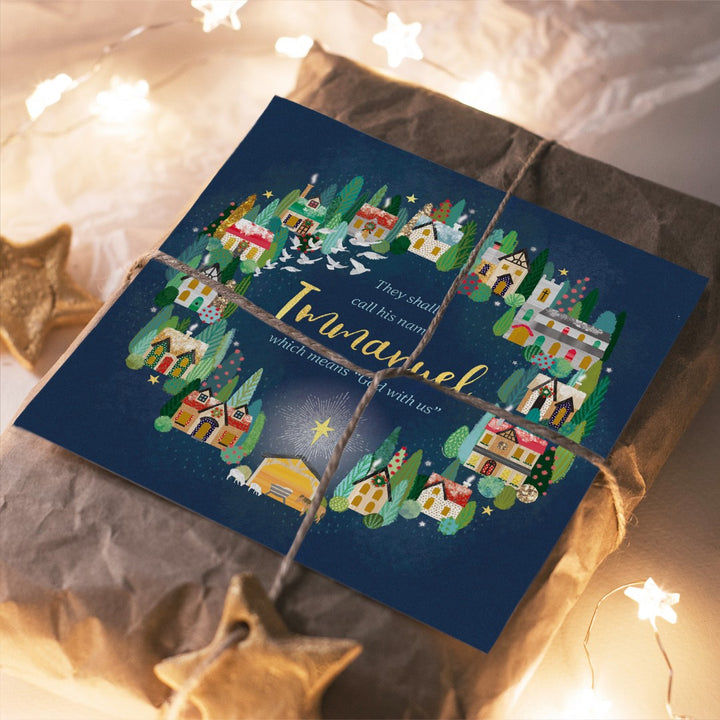 Compassion Charity Christmas Cards: Immanuel/Town (10pk) - Re-vived