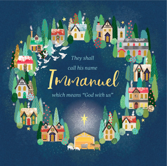 Compassion Charity Christmas Cards: Immanuel/Town (10pk) - Re-vived