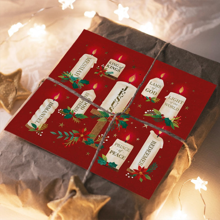 Compassion Charity Christmas Cards: Names/Candles (10pk) - Re-vived