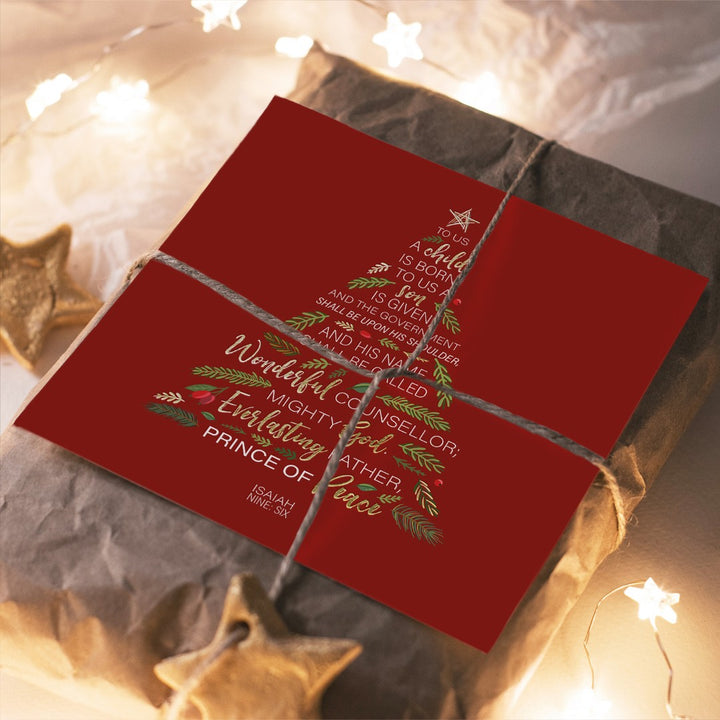 Compassion Charity Christmas Cards: Isaiah 9:6/Tree (10pk) - Re-vived