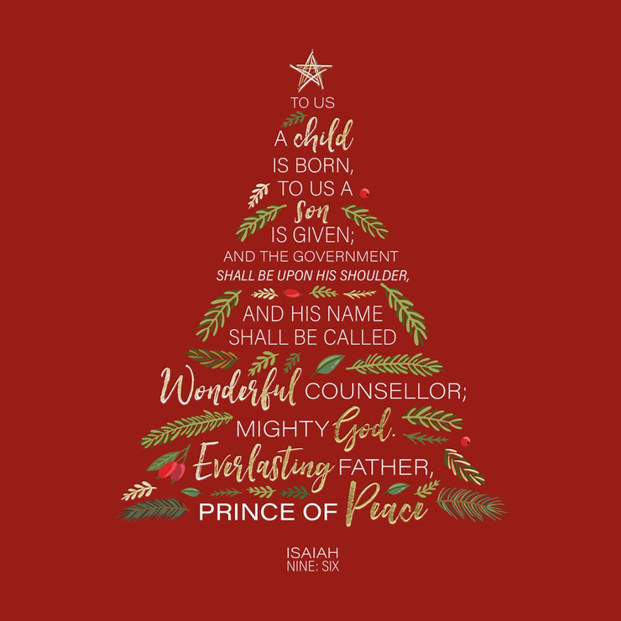 Compassion Charity Christmas Cards: Isaiah 9:6/Tree (10pk) - Re-vived