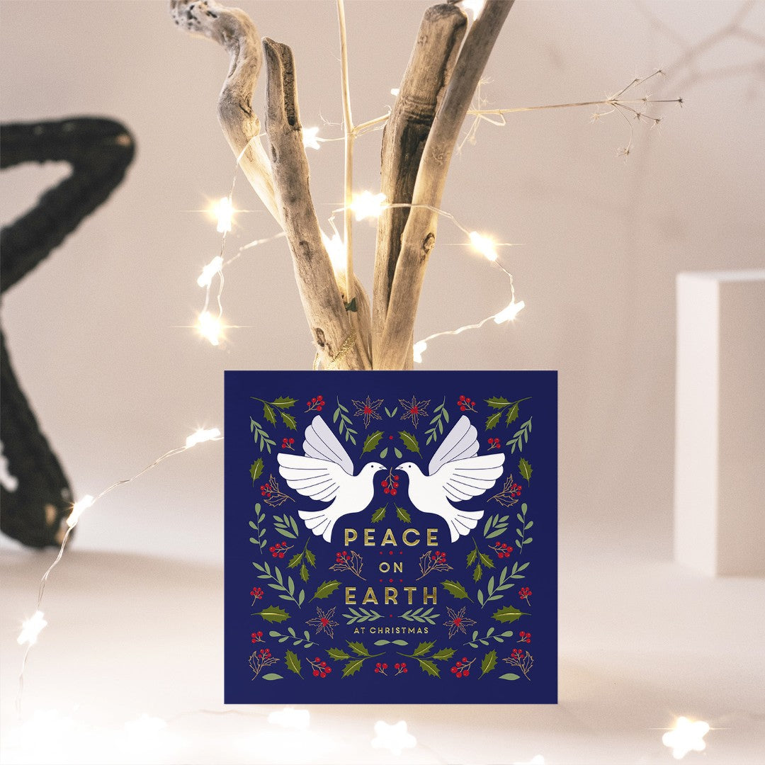 Compassion Charity Christmas Cards: Peace Doves (Pack Of 10) - Re-vived