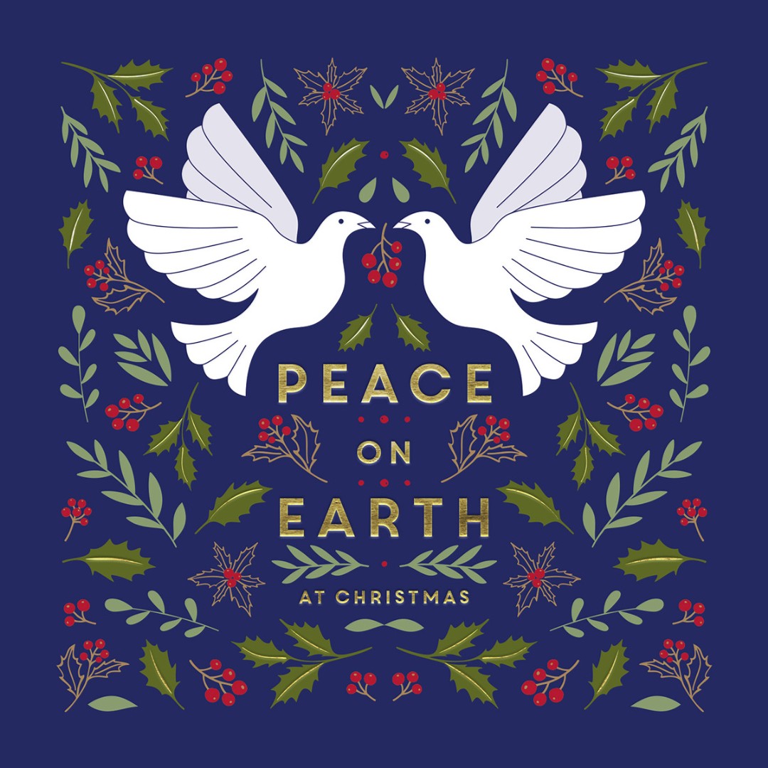 Compassion Charity Christmas Cards: Peace Doves (Pack Of 10) - Re-vived