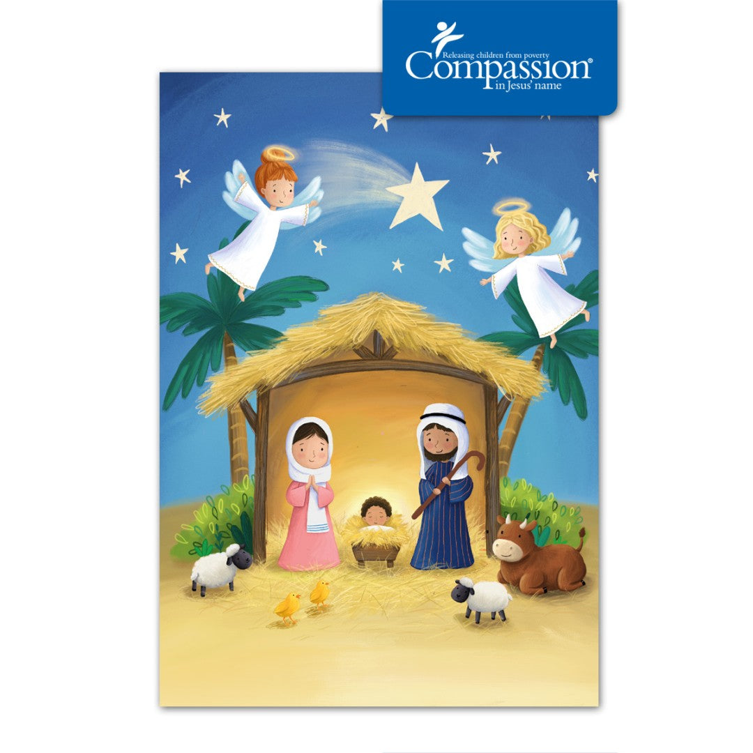 Compassion Charity Christmas Cards: Cute Nativity (Pack of 10) - Re-vived