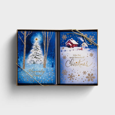 Christmas Boxed Cards: Snowy Scenes - Peace And Love - 2 Des