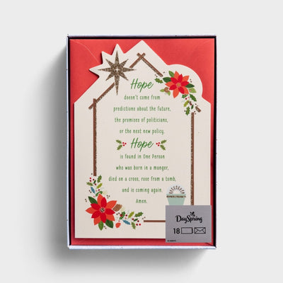 Christmas Boxed Cards: Hope In A Manger (Pack Of 18)