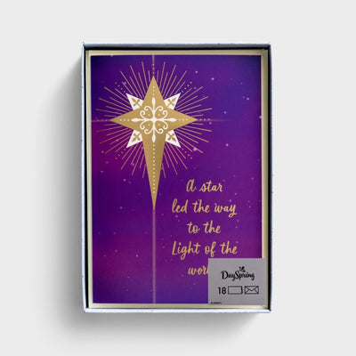 Christmas Boxed Cards: Star/Light Of The World (Pack Of 18)