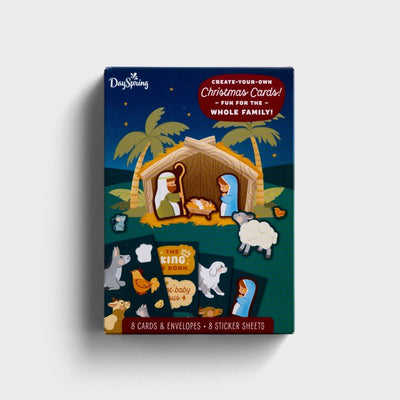 Nativity Sticker Christmas Cards, 8 Christmas Sticker Sheets