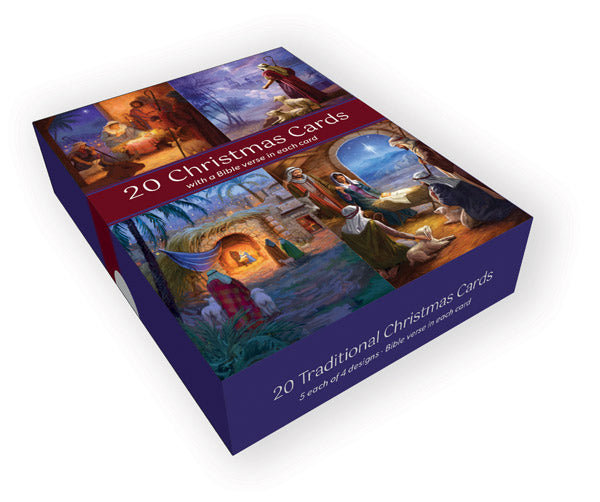Traditional Christmas Cards - Box of 20 - Re-vived