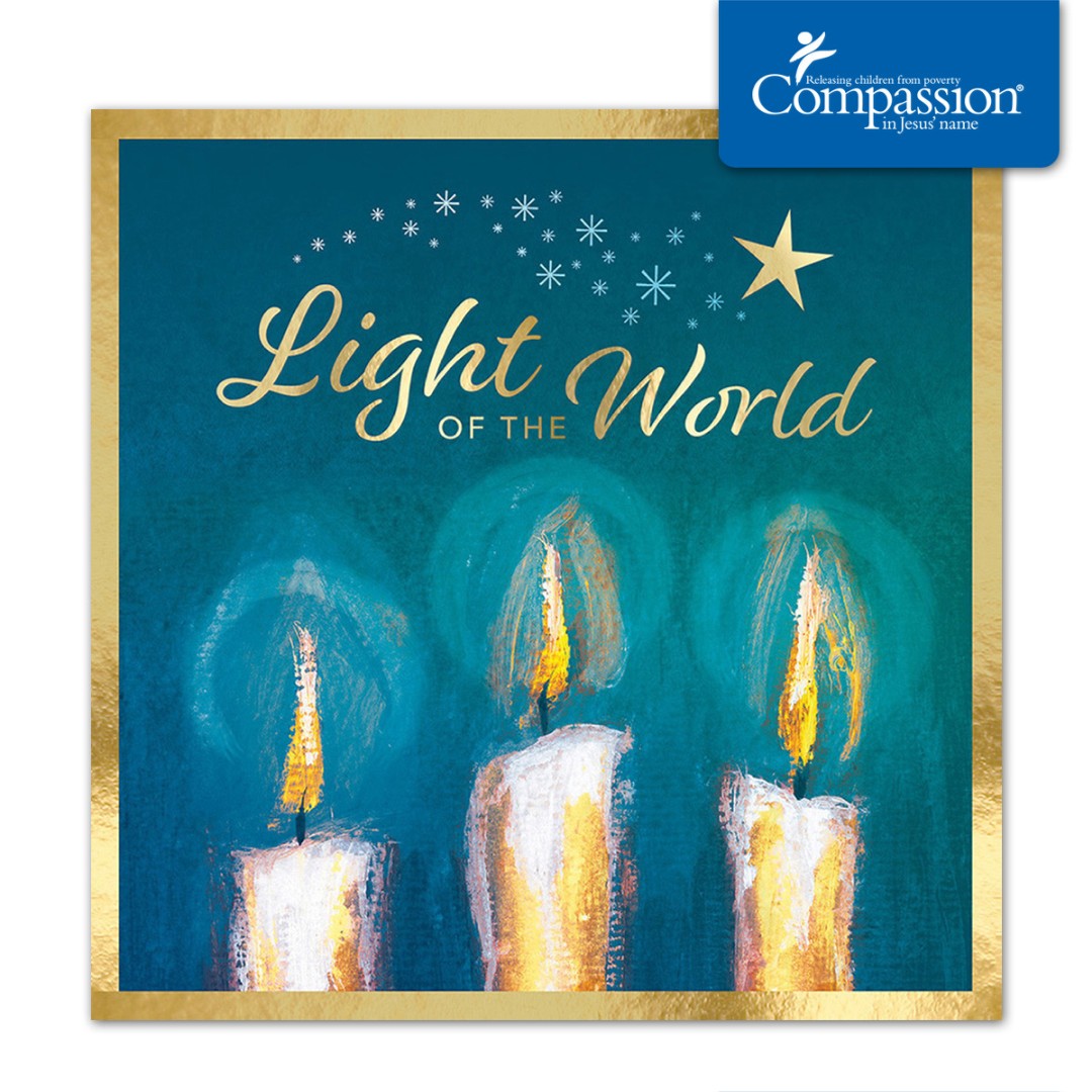 Compassion Charity Christmas Cards: Light Of The World (10pk - Re-vived