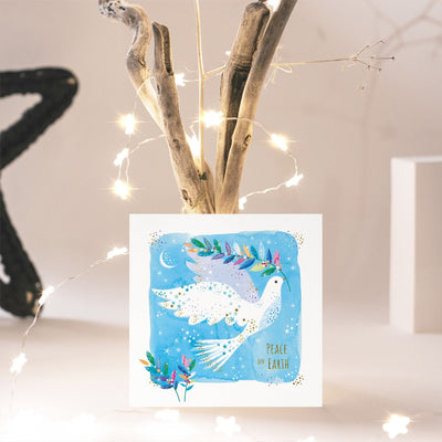 Compassion Charity Christmas Cards: Dove/Stars (Pack Of 10)