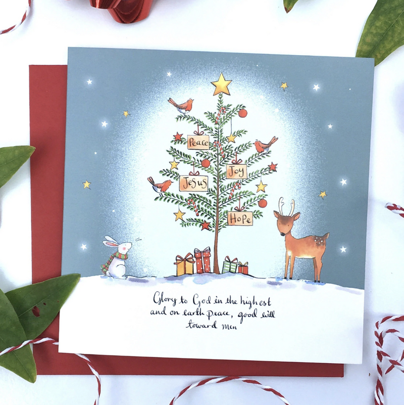 Christmas Tree (Blank Inside) Christmas Cards (Pack of 5)