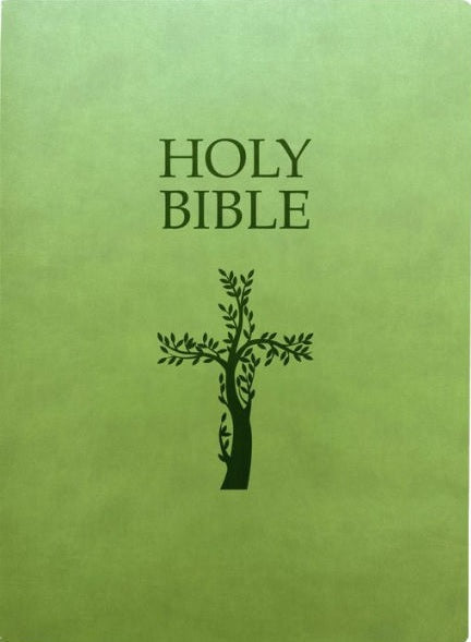 KJV Holy Bible, Cross Design, Large Print, Olive Ultrasoft