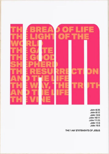 The 7 'I Am' Statements Of Jesus - A3 Print - Red