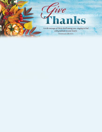 Give Thanks Letterhead - Thanksgiving (Pack Of 100)