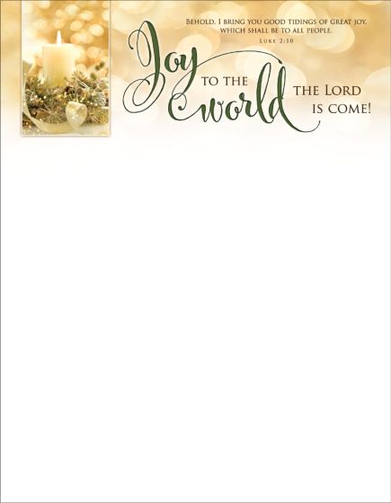 Joy To The World Letterhead - Christmas   (Pack Of 100)