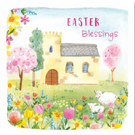 Easter Cards: Easter Blessings Church (Pack of 5) - Re-vived
