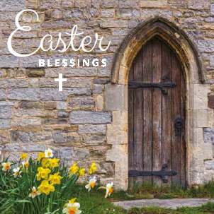 Easter Cards: Easter Blessings Church Door (Pack of 5) - Re-vived