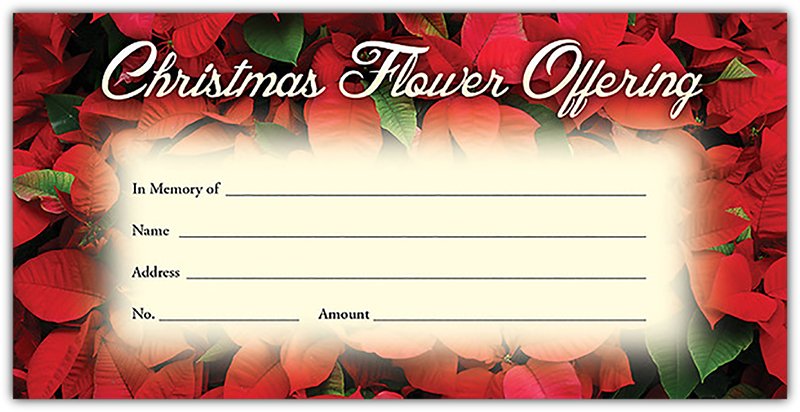 Christmas Flower Offering Envelope (100 Pack)