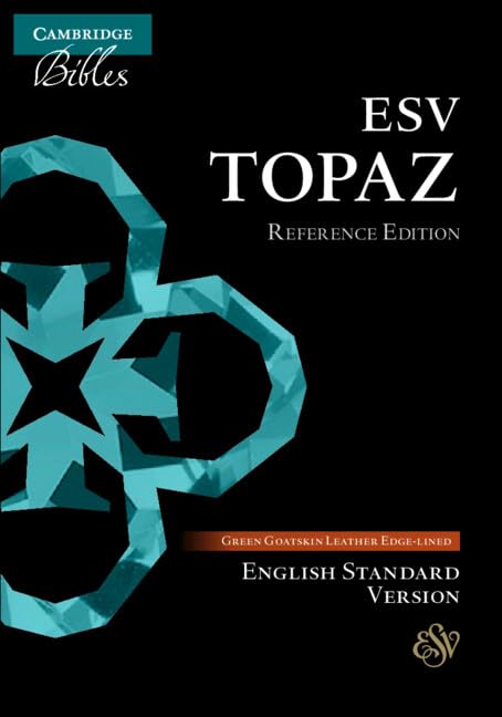 ESV Topaz Reference Bible, Dark Green Goatskin Leather - Re-vived