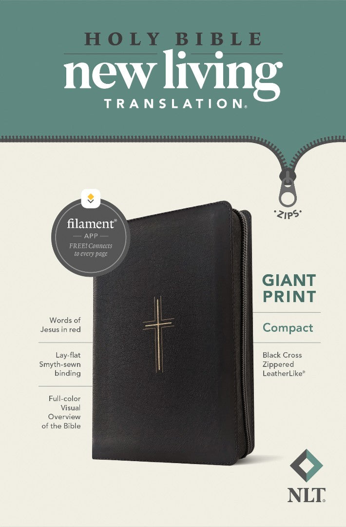 NLT Compact Giant Print Zipper Bible, Filament Edition - Re-vived