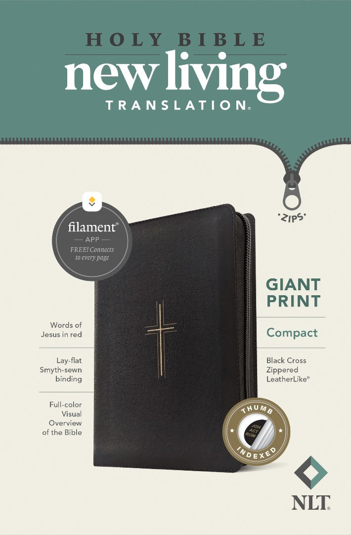NLT Compact Giant Print Zipper Bible, Filament Edition - Re-vived