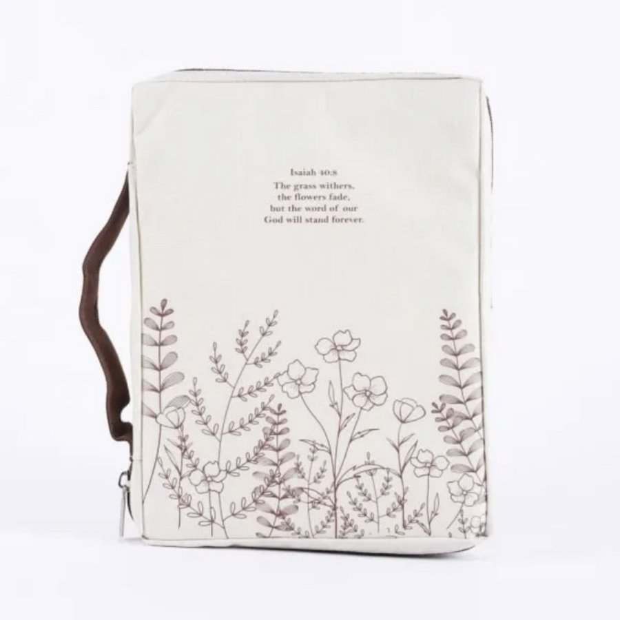 Bible Cover Canvas Isaiah 40:8 Wildflowers Large - Re-vived