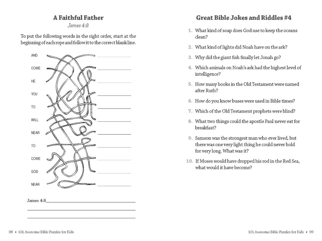 101 Awesome Bible Puzzles for Kids