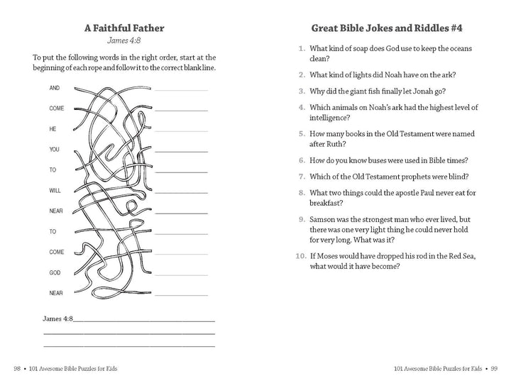 101 Awesome Bible Puzzles for Kids