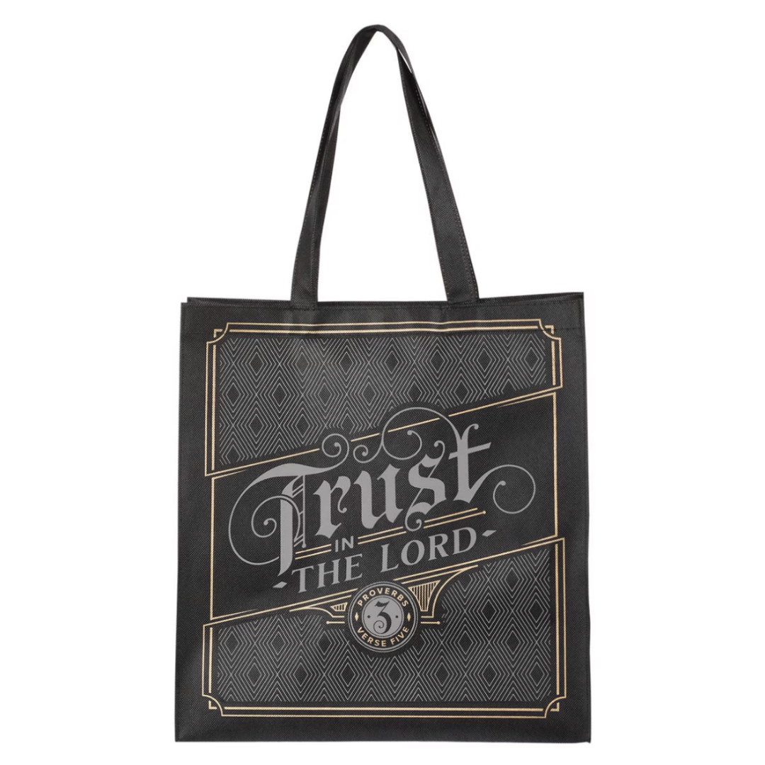 Trust in the Lord Black/Gold Tote Bag