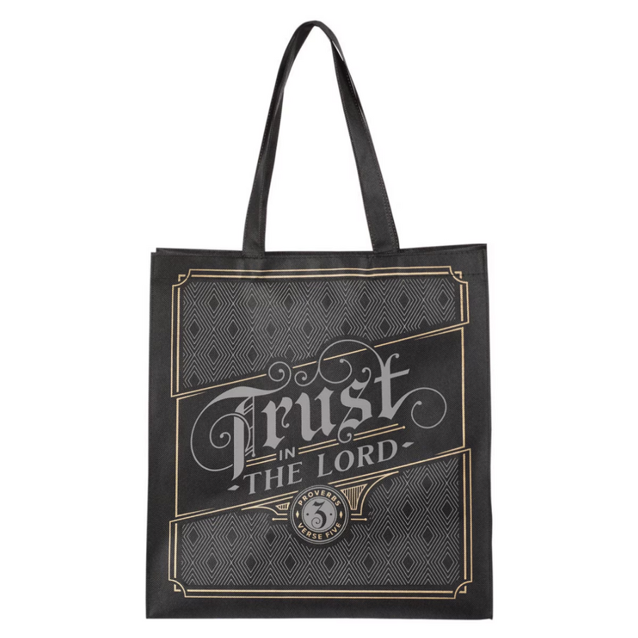 Trust in the Lord Black/Gold Tote Bag