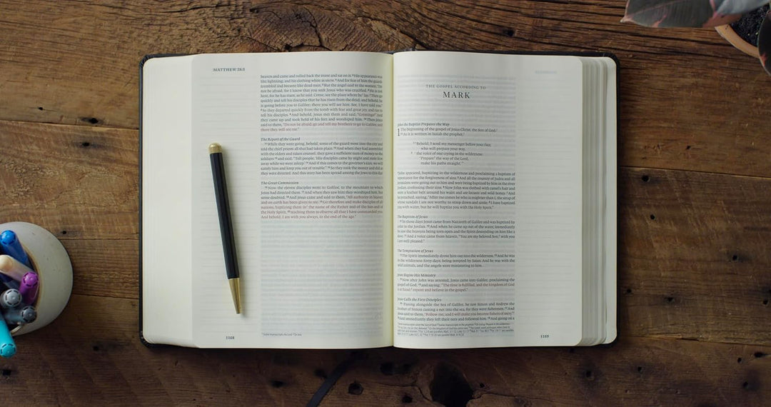 ESV Single Column Journaling Bible, Red Letter, Black - Re-vived