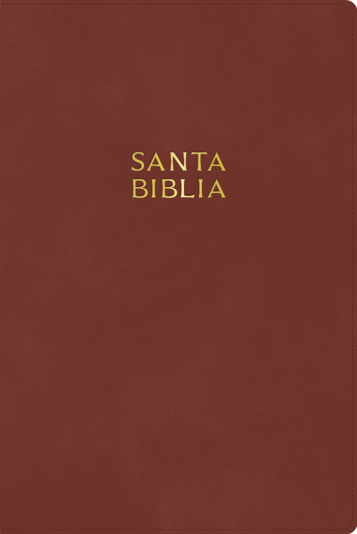 RVR 1960 Biblia Letra Gigante, Café  Madera, Símil Piel - Re-vived