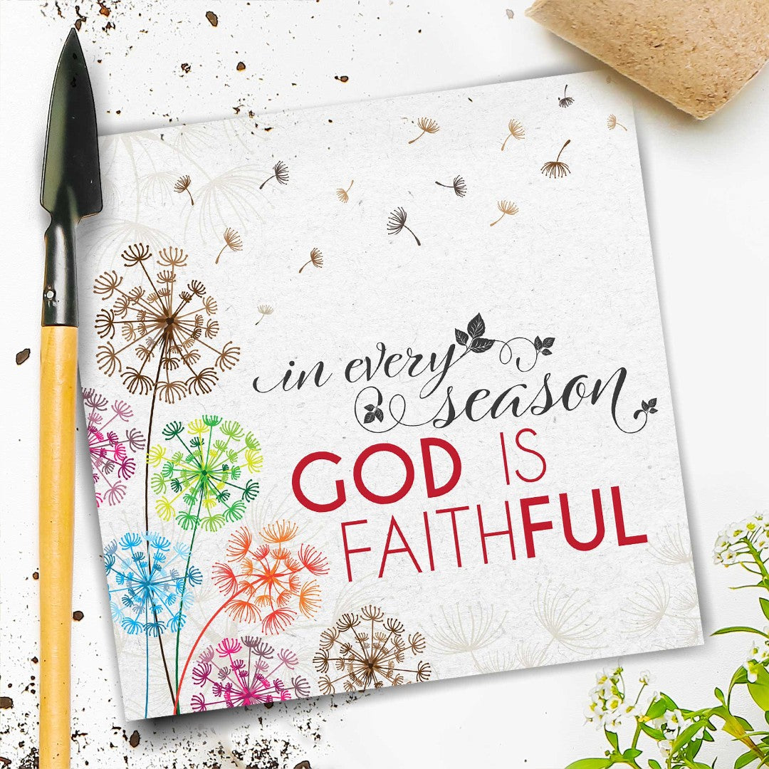 God Is Faithful Seeded Card